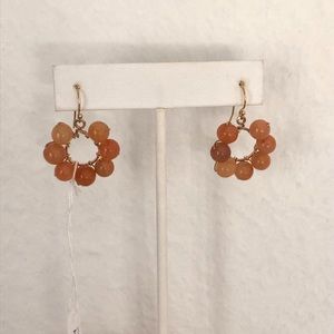 DAISY earrings, 14kt gold filled & red Acenturine. Hand made.